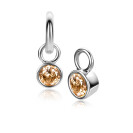 NOVEMBER Earrings Pendants Sterling Silver with Birthstone Yellow Citrine Zirconia (excl. hoop earrings)