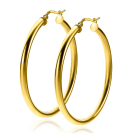46mm ZINZI Gold Plated Sterling Silver Hoop Earrings 46x3mm ZIO2180G