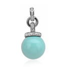 ZINZI Sterling Silver Pearl Pendant Turquoise ZIH459T