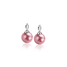 10mm ZINZI Sterling Silver Earrings Pendants Pearl Fuchsia ZICH266F (excl. hoop earrings)