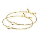 ZINZI Set of 2 Gold Plated Sterling Silver Bracelets Open Heart ZIA1420G-SET