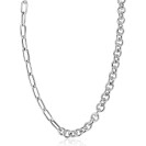 ZINZI Sterling Silver Necklace 45cm with 2 Sturdy Chains Combined: Rolo and Oval Chains (8,5mm width) ZIC2477