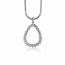 23mm ZINZI Sterling Silver Pendant Open Drop Shape White Zirconias ZIH2123 (excl. necklace)