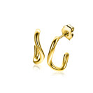 16mm ZINZI gold plated silver smooth organic-shaped stud earrings ZIO2656G