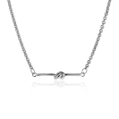 ZINZI silver jasseron link necklace with bar and knot, 43-45cm, ZIC-BF99