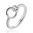 ZINZI zlv. ring verbonden rond/hart en zirc.mt.58