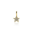 13mm ZINZI Gold Plated Sterling Silver Star Pendant White ZIH2138Y (excl. necklace)