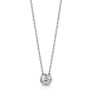 ZINZI Sterling Silver Necklace Round Setting with White Zirconia 40-45cm ZIC1775