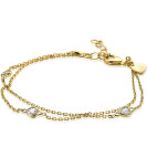 ZINZI Gold Plated Sterling Silver Bracelet Double Heart ZIA1721G