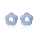 26mm flower-shaped light blue synthetic earring charms ZICH2720B