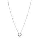 ZINZI zlv. collier open ronde bolletjes hanger en zirc.