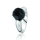 ZINZI Sterling Silver Ring Black Stone ZIR501