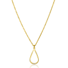 ZINZI gold plated silver jasseron necklace with open teardrop-shaped pendant (10mm) 42-45cm ZIC2635