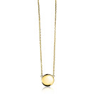 ZINZI Gold Plated Sterling Silver Necklace 43cm with Shiny Coin (15mm) to Engrave ZIC2345G