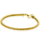 ZINZI Gold Plated Sterling Silver Chain Bracelet Foxtail 2,5mm ZIA1124G