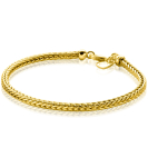 ZINZI Gold Plated Sterling Silver Chain Bracelet Foxtail width 3mm 19cm ZIA1287G