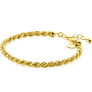 ZINZI Gold Plated Sterling Silver Rope Chain Bracelet width 4mm ZIA2343G