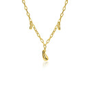 ZINZI gold-plated silver link necklace with three teardrop-shaped pendants, 42-45cm, ZIC-BF109G