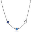 ZINZI Sterling Silver Fantasy Necklace with Round Settings Cobalt and Blue Color Stones 42-45cm ZIC-BF43