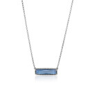 ZINZI Sterling Silver Fantasy Necklace with Large Rectangular Setting Blue Color Stone 42-45cm ZIC-BF54