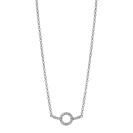ZINZI Sterling Silver Necklace Circle and Bar Design with White Zirconias 42-45cm ZIC1063