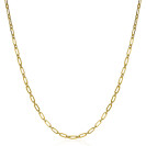 ZINZI Gold Plated Sterling Silver Chain Necklace Paperclip width 2,4mm 45cm ZIC2033G