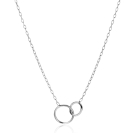 ZINZI Sterling Silver Paperclip Chain Necklace with 2 Connected Open Circles 42-45cm ZIC2275