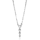 ZINZI Sterling Silver Necklace Pendant with 4 White Zirconias 16mm 45cm ZIC2328