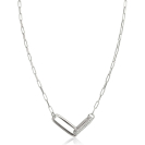 ZINZI Sterling Silver Chain Necklace 45cm with 2 Large Oval Chains Set with White Zirconias ZIC2371