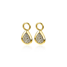 ZINZI Gold Plated Sterling Silver Earrings Pendants Drop White ZICH1768G (excl. hoop earrings)