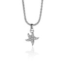 10mm ZINZI Sterling Silver Pendant Star Fish White Zirconias ZIH-BF49 (excl. necklace)