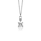 24mm ZINZI Sterling Silver Pendant Lock and Square Prong Setting White Zirconias ZIH2268 (excl. necklace)