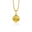 10mm ZINZI Gold Plated Sterling Silver Pendant Coin with Sunbeams ZIH2296S (excl. necklace)