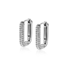 18mm ZINZI Sterling Silver Hoop Earrings Rectangular White Zirconias 18x3mm ZIO2222Z