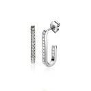 20mm ZINZI Sterling Silver Earrings with Oval Shape Set with White Zirconias ZIO2310