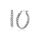 23mm ZINZI Sterling Silver Hoop Earrings with Curb Chain width 3,5mm ZIO2334