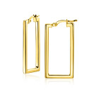 30mm ZINZI Gold Plated Sterling Silver Trendy Hoop Earrings Rectangular Shape width tube 2mm ZIO2337G