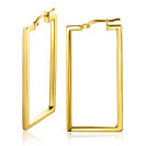 40mm ZINZI Gold Plated Sterling Silver Trendy Hoop Earrings Rectangular Shape width tube 2mm ZIO2337LG