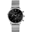 ZINZI Watch CHRONOGRAPH 34mm Black Dial with Date and Chronometers Stainless Steel Case and Mesh Strap 18mm ZIW1501