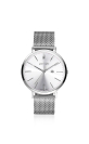 ZINZI Retro Watch Silver Colored Dial Silver Colored Case Stainless Steel Mesh Strap 38mm  ZIW402M