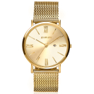 ZINZI Roman Watch 34mm Gold Colored Dial Stainless Steel Case and Mesh Strap  ZIW510M