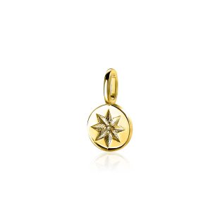 ZINZI Gold Plated Sterling Silver Round Pendant Sun ZIH2068G