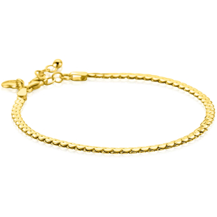 ZINZI gold plated silver link bracelet 3mm wide 18-21cm ZIA2647G