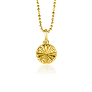10mm ZINZI Gold Plated Sterling Silver Pendant Coin with Sunbeams ZIH2296S (excl. necklace)