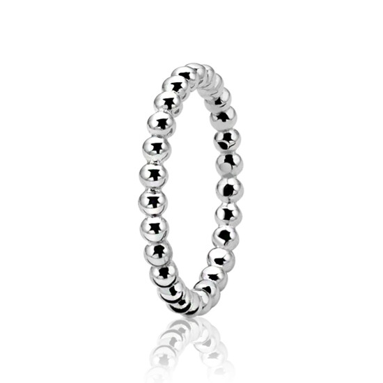 ZINZI Sterling Silver Ring Shiny Beads ZIR923