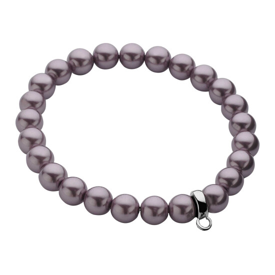 ZINZI Stretch Bracelet One-size Purple Pearls for Charms CH-A20P