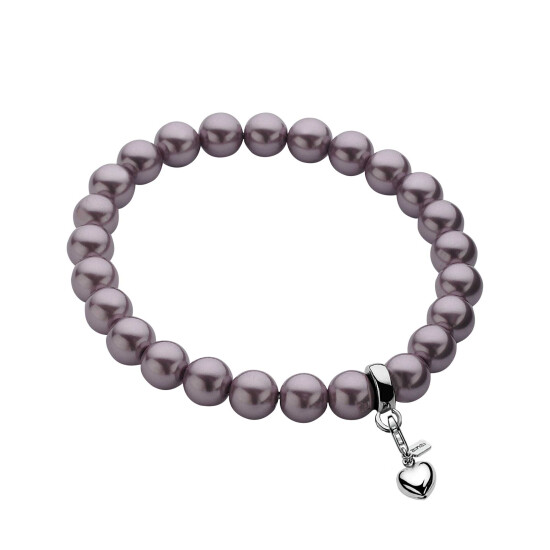 ZINZI Stretch Bracelet One-size Purple Pearls for Charms CH-A20P