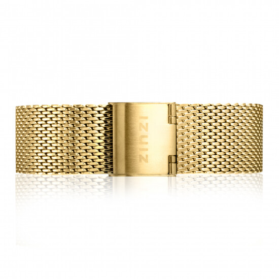 ZINZI Stainless Steel Mesh Strap Gold Colored 18mm RETBAND13