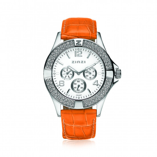 ZINZI Watch White Dial Orange Band UNO12