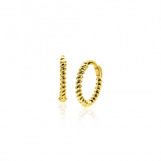 10mm ZINZI 14K Gold Hoop Earrings Twist 1,3mm width ZGO468